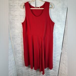 Soft Surroundings Mathilde Red Midi sleeveless Dress summer oversized plus size